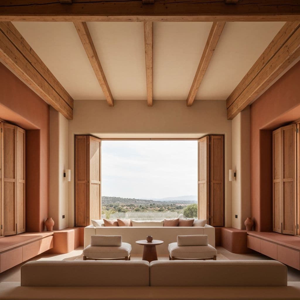 Luxury private villa interior editorial image with valley view in Mahabaleshwar